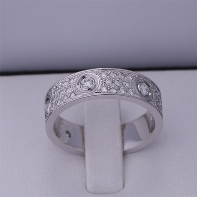 N4210400 خاتم الحب الماس المرصوف بالذهب الأبيض مع الماس الرئيسي
