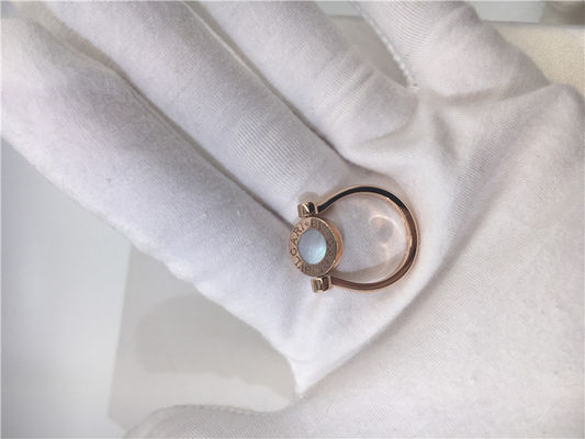 جودة  18K Luxury Jewelry Jewelry Vintage Rose Gold Engagement Rings With Mother Of Pearl / Pavé Diamonds مصنع