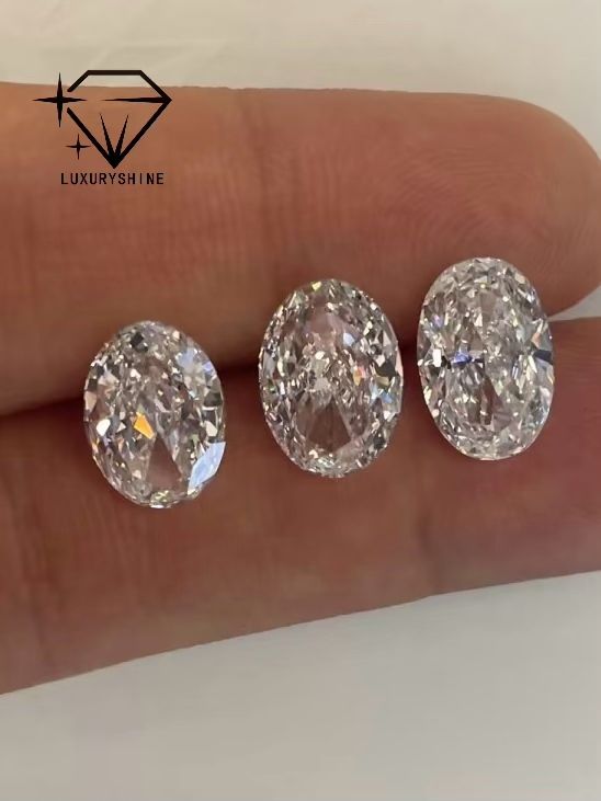 جودة الماس المزروع في المختبر VVS D-F اللون الأبيض البيضاوية القطع الممتاز 0.1-10CT مع شهادة IGI 3EX قطع الحجارة مصنع