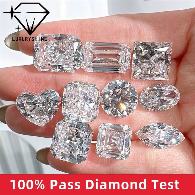 جودة الماس المزروع في المختبر LuxuryShine VVS-VS بشكل Asscher بوزن 0.1-10 قيراط بلون D-F أبيض مع شهادة IGI وقطع 3EX مصنع