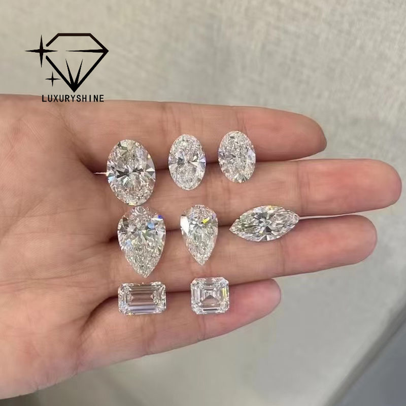 جودة الماس المزروع في المختبر LuxuryShine VVS-VS بشكل Asscher بوزن 0.1-10 قيراط بلون D-F أبيض مع شهادة IGI وقطع 3EX مصنع