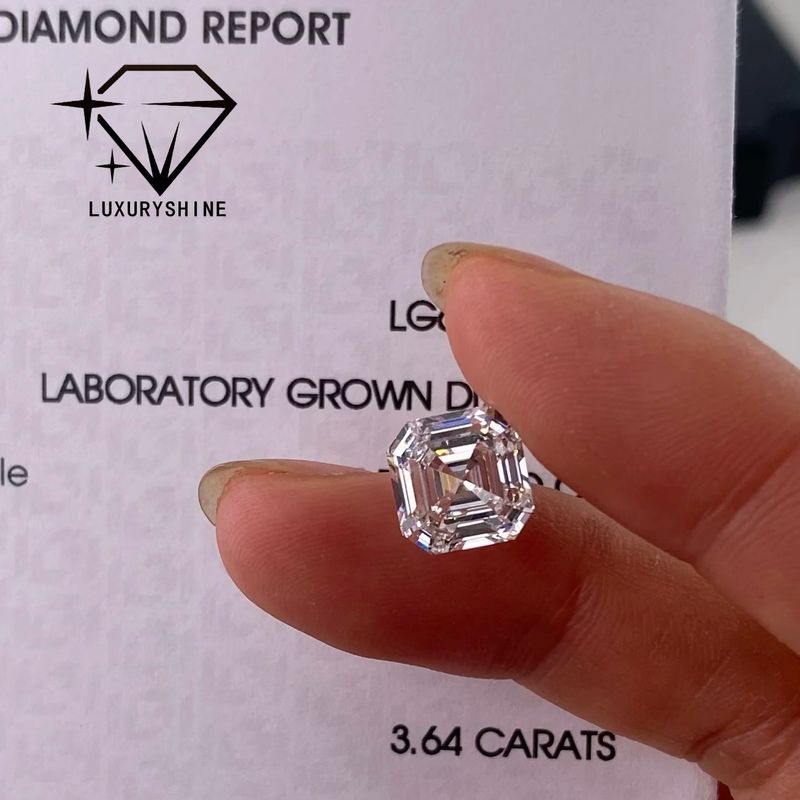 جودة LuxuryShine VVS-VS 0.1-10CT Asscher Shape Lab الماس الناضج D-F اللون الماس الأبيض مع شهادة IGI 3EX قطع الحجارة مصنع