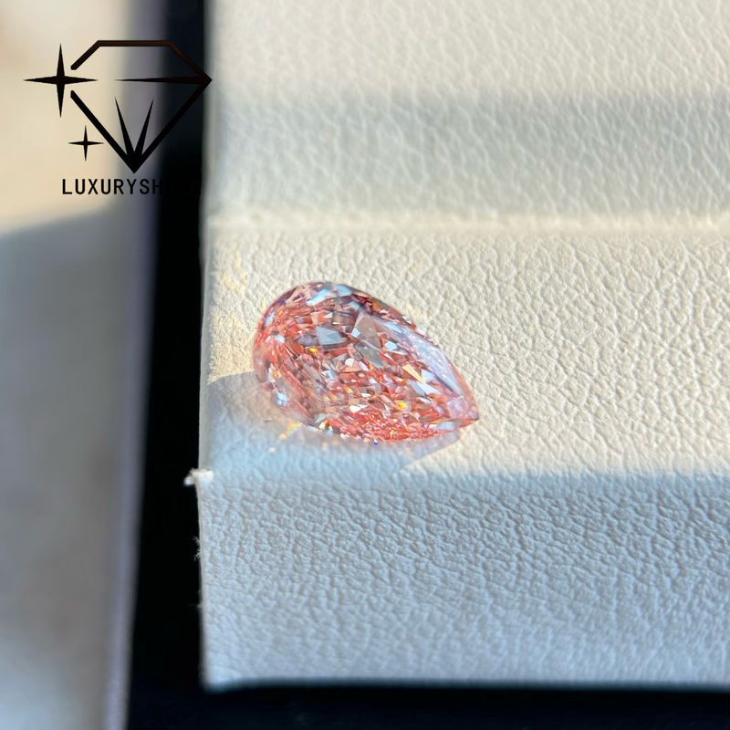 جودة LuxuryShine 1-15CT Fancy pink Pear cut Lab Grown Diamond VVS-VS أحجار ألماس سائبة و مجوهرات الزفاف و مجوهرات مخصصة مصنع