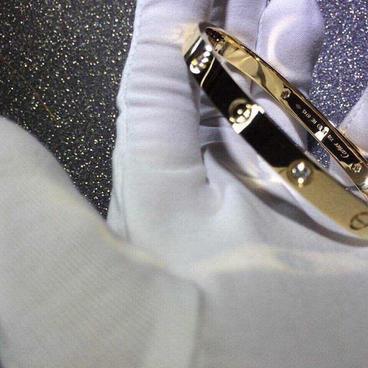 جودة مجوهرات العلامة التجارية الحب سوار 4 الماس الذهب الأصفر Diamonds18k الذهب مصنع