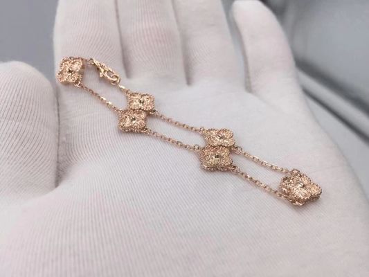 جودة سوار Sweet Alhambra من فان كليف أند آربلز ، 6 زخارف من الذهب الوردي مصنع