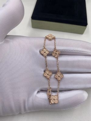 جودة سوار Sweet Alhambra من فان كليف أند آربلز ، 6 زخارف من الذهب الوردي مصنع