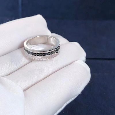جودة مجوهرات ذهبية فاخرة كواتر الإصدار الأسود خاتم من الذهب عيار 18 قيراطًا وألماس حقيقي مصنع