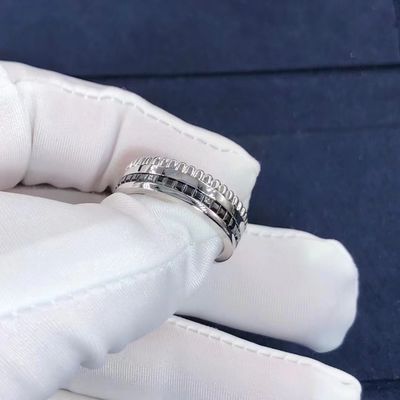 جودة مجوهرات ذهبية فاخرة كواتر الإصدار الأسود خاتم من الذهب عيار 18 قيراطًا وألماس حقيقي مصنع