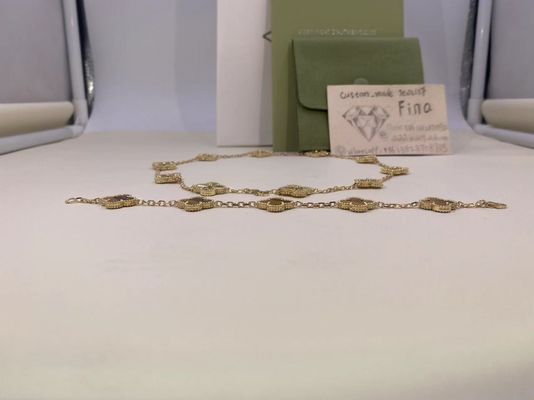 جودة VCA Vintage Alhambra Bracelet 5 Motifs سوار ذهب أصفر / وردي / أبيض عيار 18 قيراط مصنع