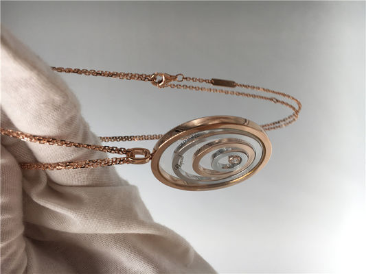 جودة قلادة مستديرة من الذهب الوردي عيار 18 قيراط ، SI H Quality Chopard Happy Spirit Pendant مصنع