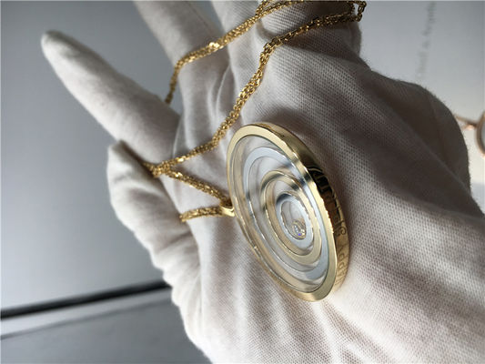 جودة قلادة مستديرة من الذهب الوردي عيار 18 قيراط ، SI H Quality Chopard Happy Spirit Pendant مصنع