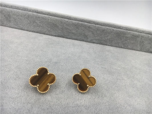 جودة أقراط Van Cleef Arpels Vintage Alhambra من الذهب الأصفر عيار 18 قيراط مع بوا داموريت مصنع