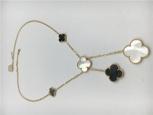 جودة قلادة على شكل زهرة من الذهب الأصفر عيار 18 قيراط ، قلادة Van Cleef Arpels Magic Alhambra مصنع