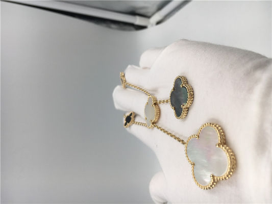 جودة قلادة على شكل زهرة من الذهب الأصفر عيار 18 قيراط ، قلادة Van Cleef Arpels Magic Alhambra مصنع