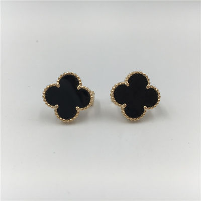 جودة أقراط Van Cleef Arpels Vintage Alhambra من الذهب الأصفر عيار 18 قيراط مع مجوهرات أونيكس الراقية مصنع