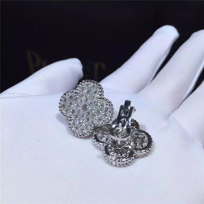 جودة أقراط Van Cleef Arpels Magic Alhambra من الذهب الأبيض عيار 18 قيراط والماس المستدير مصنع