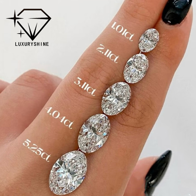 الماس المزروع في المختبر VVS D-F اللون الأبيض البيضاوية القطع الممتاز 0.1-10CT مع شهادة IGI 3EX قطع الحجارة