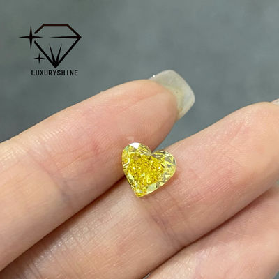 جودة LuxuryShine VS1 ماسة مُصنّعة في المختبر على شكل قلب أصفر فاخر 1 قيراط 2 قيراط 3 قيراط 4 قيراط 5 قيراط ماس حقيقي بشهادة IGI مصنع