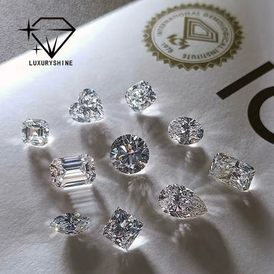 جودة الماس المزروع في المختبر LuxuryShine VVS-VS بشكل Asscher بوزن 0.1-10 قيراط بلون D-F أبيض مع شهادة IGI وقطع 3EX مصنع
