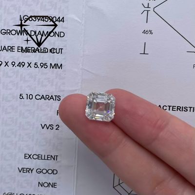 جودة LuxuryShine VVS-VS 0.1-10CT Asscher Shape Lab الماس الناضج D-F اللون الماس الأبيض مع شهادة IGI 3EX قطع الحجارة مصنع
