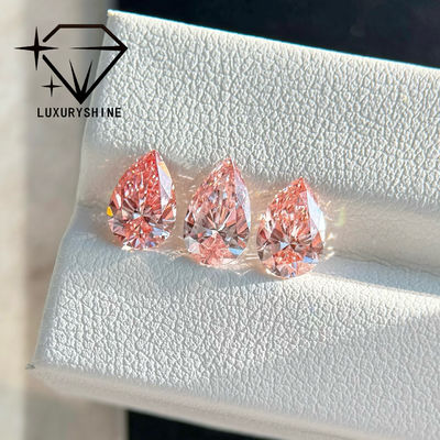 جودة LuxuryShine 1-15CT Fancy pink Pear cut Lab Grown Diamond VVS-VS أحجار ألماس سائبة و مجوهرات الزفاف و مجوهرات مخصصة مصنع
