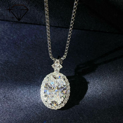 جودة 18 كارت ذهبية بيضاوية مختبر الكبار الماس القلادة VVS1-VS1 0.3-3.0ct مصنع