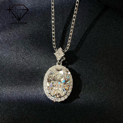 جودة 18 كارت ذهبية بيضاوية مختبر الكبار الماس القلادة VVS1-VS1 0.3-3.0ct مصنع