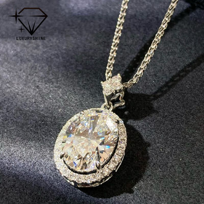 جودة 18 كارت ذهبية بيضاوية مختبر الكبار الماس القلادة VVS1-VS1 0.3-3.0ct مصنع