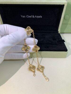 VCA الفاخرة الهامبرا 18K الذهب سوار فان كليف و أربيلز أم اللؤلؤ مالاكيت الكرنيل