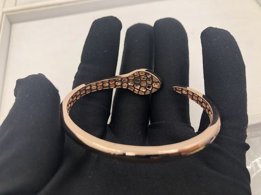 جودة المجوهرات الفاخرة Snakewomens سحر أساور مخصصة 18 قيراط الذهب الوردي مع الماس مصنع