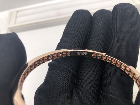 جودة المجوهرات الفاخرة Snakewomens سحر أساور مخصصة 18 قيراط الذهب الوردي مع الماس مصنع