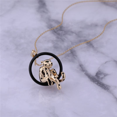 جودة PANTH NRE DE NECKLACE أصفر ذهب سيراميك ورنيش زيزوريت جارنيت ماس مصنع
