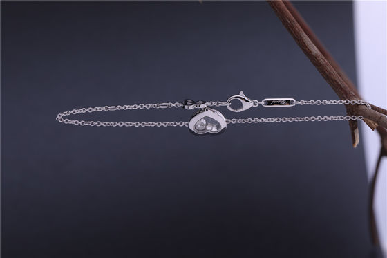 جودة Girl Gift Chopard Jewelry سوار Happy Diamonds Icons ذهب أبيض عيار 18 قيراط 85a054-1001 مصنع