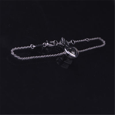 جودة Girl Gift Chopard Jewelry سوار Happy Diamonds Icons ذهب أبيض عيار 18 قيراط 85a054-1001 مصنع