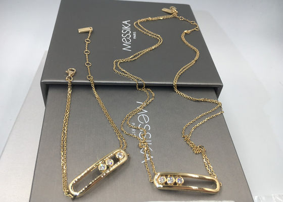 جودة قلادة بسلسلة مزدوجة Paris Jewelry18K ذهب أصفر لا أحجار كريمة مع شكل سرج مصنع